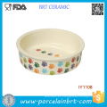 Lovely Polychrome Foot Step Little Cute&#39;s Fave Bowl de cerámica para mascotas